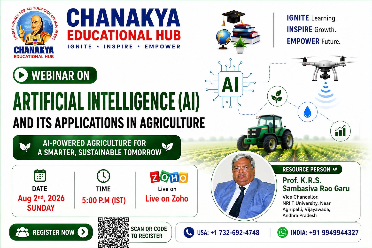 Webinar on "Artificial Intelligence (AI) and it's Applications in Agriculture"