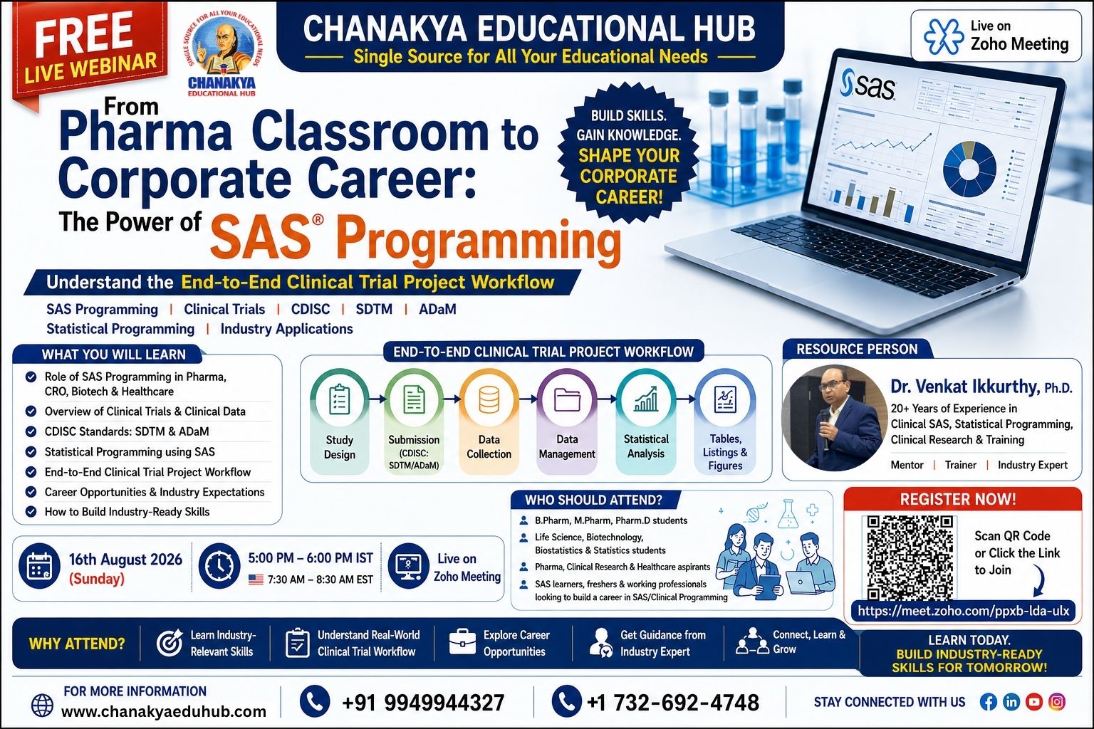 Free Webinar On "From Pharma Classroom to Corporate Career - The Power of SAS Programming & Clinical Trials"